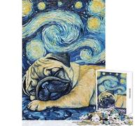 Adult Jigsaw Puzzles1000 Pieces Pug Puppy Sleeping Night Hands-on Game for The Whole Family Home Decoration Toys Gifts for Friends And Family (50x75cm)