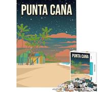 Adult Jigsaw Puzzles1000 Pieces Punta Cana Pixel Art Beach for Educational Game Challenge Toy Hands-on Game For Family Fun Funny Gifts (Size 75x50cm)