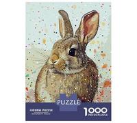 Adult Jigsaw Puzzles1000 Pieces Rabbit Vintage Art Jigsaw for Adults Family Games Staycation Kill Time Challenging Game Gifts 70x50cm/1000pcs