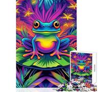 Adult Jigsaw Puzzles1000 Pieces Rainbow Frog Jungle Brain Teaser Game Hand Speed Race Toy Wall Decor Suitable for Desktop Decoration (50X75cm)