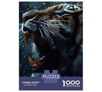 Adult Jigsaw Puzzles1000 Pieces Roaring Tiger Close-Up Jigsaws for Adults Brain Teaser Game Presents for Women Fun Activities at Home 38x26cm/1000pcs