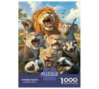 Adult Jigsaw Puzzles1000 Pieces Roaring Wild Gathering Jigsaws for Adults Brain Teaser Game Presents for Women Fun Activities at Home 52x38cm/1000pcs