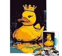 Adult Jigsaw Puzzles1000 Pieces Rubber Duck With Crown for Educational Game Challenge Toy Hands-on Game For Family Fun Funny Gifts (Size 38x52cm)