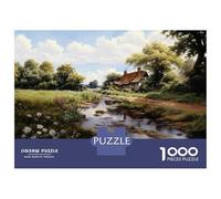 Adult Jigsaw Puzzles1000 Pieces Rustic Cottage by The Stream Jigsaws for Adults Fun Games But Fun And Humorous Fun Activities at Home 70x50cm/1000pcs