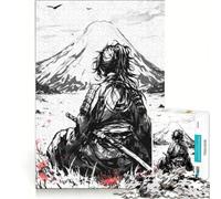 Adult Jigsaw Puzzles1000 Pieces Samurai Ronin Black Ink, Family Game, Difficult And Challenge, Unique Gifts for Birthday And Christmas 38x52cm