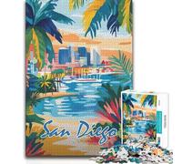 Adult Jigsaw Puzzles1000 Pieces San Diego Cityscape Challenging Game Toys Learning Educational Secret Santa Gifts 50x75cm(1000pcs)