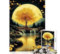 Adult Jigsaw Puzzles1000 Pieces Serenity Beneath The Golden Canopy Brain Teaser Game Hand Speed Race Toy Wall Decor Suitable for Desktop Decoration (50X75cm)