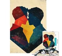Adult Jigsaw Puzzles1000 Pieces Silhouette Queer Couple Kiss Help The Brain Exercise Precision Cutting Family Game for And 14 Years And over (38x52cm)