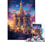 Adult Jigsaw Puzzles1000 Pieces St. Basil's Night Glow Relaxing Games Brain Intelligence Challenge Addictive Toys Great Gifts for The Whole Family (size 38x52cm)