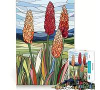 Adult Jigsaw Puzzles1000 Pieces Stained Glass Flowers Premium Cut Fun Logic Fun Toy Easy Time Play Christmas Wall Art (50x75cm)