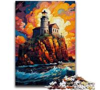 Adult Jigsaw Puzzles1000 Pieces Starry Night Lighthouse Challenging Game And Family Play Challenging Game Gifts 50x75cm
