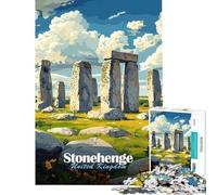 Adult Jigsaw Puzzles1000 Pieces Stonehenge Illustration Help The Brain Exercise Precision Cutting Family Game for And 14 Years And over (38x52cm)