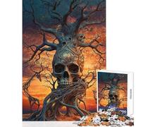 Adult Jigsaw Puzzles1000 Pieces Surreal Tree Roots Skull Hands-on Game for The Whole Family Home Decoration Toys Gifts for Friends And Family (50x75cm)