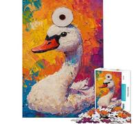 Adult Jigsaw Puzzles1000 Pieces Swan with A Roll Relaxing Games Brain Intelligence Challenge Addictive Toys Great Gifts for The Whole Family (size 38x26cm)