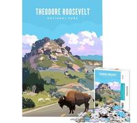 Adult Jigsaw Puzzles1000 Pieces Theodore Roosevelt N Park for Educational Game Challenge Toy Hands-on Game For Family Fun Funny Gifts (Size 38x52cm)