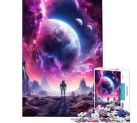 Adult Jigsaw Puzzles1000 Pieces Three Moon Alien Landscape Challenging To Complete Difficult Challenge Brain Teaser Game for 14+ Puzzle Game Offered (50x75cm)