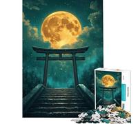 Adult Jigsaw Puzzles1000 Pieces Torii Gate Under A Full Moon 1000 Piece Jigsaws Home Decoration Toys Analysis And Logic Gifts for Friends And Family (50x75cm)