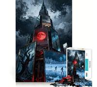 Adult Jigsaw Puzzles1000 Pieces Tower of Framed Landscapes Under Stormy Sky Premium Cut Fun Logic Fun Toy Easy Time Play Christmas Wall Art(38x26cm)