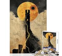 Adult Jigsaw Puzzles1000 Pieces Tower of Shadows Family Games Difficult Hard Toy Wall Decor Suitable for Desktop Decoration (38X26CM)