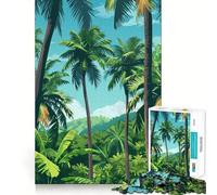 Adult Jigsaw Puzzles1000 Pieces Tropical Palm Trees Premium Cut Fun Logic Fun Toy Easy Time Play Christmas Wall Art(38x26cm)