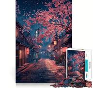 Adult Jigsaw Puzzles1000 Pieces Twilight Sakura Street Premium Cut Fun Logic Fun Toy Easy Time Play Christmas Wall Art (50x75cm)