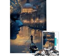 Adult Jigsaw Puzzles1000 Pieces Venice Dreamscape with Masked Figure Help The Brain Exercise Perfect Decoration Fun Games for Ages 14 And over (38x52cm)
