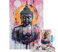 Adult Jigsaw Puzzles1000 Pieces Vibrant Buddha Artwork- Relaxing Games Brain Intelligence Challenge Addictive Toys Great Gifts for The Whole Family (size 38x52cm)
