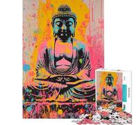 Adult Jigsaw Puzzles1000 Pieces Vibrant Buddha Artwork- Relaxing Games Brain Intelligence Challenge Addictive Toys Great Gifts for The Whole Family (size 38x52cm)