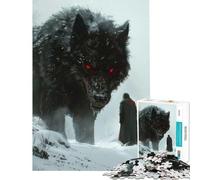 Adult Jigsaw Puzzles1000 Pieces Viking Fenrir Wolf Brain Teaser Game Brain Intelligence Challenge Addictive Toys Great Gifts A Work of Art (Size 50x75cm)