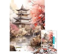 Adult Jigsaw Puzzles1000 Pieces Vintage Asian Landscape for Educational Game Challenge Toy Hands-on Game For Family Fun Funny Gifts (Size 38x26cm)