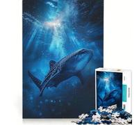 Adult Jigsaw Puzzles1000 Pieces Whale Shark Ocean Educational Toy Pattern Assembly with Matching Poster And Trivia Sheet 38x52cm