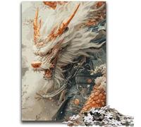 Adult Jigsaw Puzzles1000 Pieces White Dragon Samurai Challenging Game And Family Play Challenging Game Gifts 38x52cm