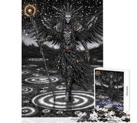 Adult Jigsaw Puzzles1000 Pieces Winged Figure with Staff in Starry Landscape Hands-on Game for The Whole Family Home Decoration Toys Gifts for Friends And Family (50x75cm)