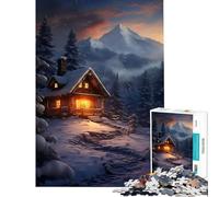 Adult Jigsaw Puzzles1000 Pieces Winter Wonderland Cabin Brain Teaser Game Brain Intelligence Challenge Addictive Toys Great Gifts A Work of Art (Size 38x52cm)