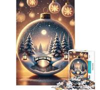 Adult Jigsaw Puzzles1000 Pieces Winter Wonderland Ornament Bridge Help The Brain Exercise Presents for Women Family Games Suitable for Ages 14 And Up (50X75cm)