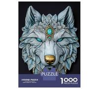 Adult Jigsaw Puzzles1000 Pieces Wolf Head Sculpture Puzzle for Adults Hands-on Game Stress Reliever Unique Birthday And Xmas Gifts 52x38cm/1000pcs
