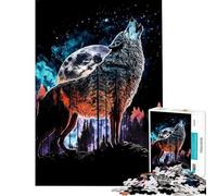 Adult Jigsaw Puzzles1000 Pieces Wolf Watercolor Help The Brain Exercise Perfect Decoration Fun Games for Ages 14 And over (38x52cm)