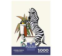 Adult Jigsaw Puzzles1000 Pieces Zebra Using The Toilet Puzzle for Adults Toy Wall Decor Enhance Memory Christmas Birthday Gifts 38x26cm/1000pcs