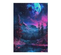 Adult Jigsaw Puzzles1000pcs(38x26cm) S Galactic Moonlit Forest Reflections Jigsaw for Adults Anti-Stress Toys Staycation Kill Time Unique Birthday And Xmas Gifts 1000pcs(38x26cm) S