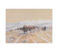 Adult Jigsaw Puzzles1000pcs(52x38cm) Bison Herd Migrating Jigsaws for Adults Brain Teaser Game Pattern Assembly Christmas Birthday Gifts 1000pcs(52x38cm)