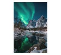 Adult Jigsaw Puzzles1000pcs(75x50cm) Aurora Borealis Reflection in River Jigsaw for Adults Anti-Stress Toys Staycation Kill Time Unique Birthday And Xmas Gifts 1000pcs(75x50cm)