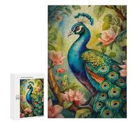 Adult Jigsaw Puzzles300 PCS An Peacock Illustration Adult Puzzles Toy Wall Decor Difficult Challenge Unique Birthday And Xmas Gifts 300 PCS