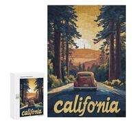 Adult Jigsaw Puzzles300 PCS California Road Trip Adult Puzzles Toy Wall Decor Difficult Challenge Unique Birthday And Xmas Gifts 300 PCS