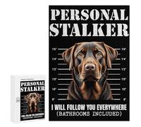 Adult Jigsaw Puzzles300 PCS Chocolate Labrador Stalker Mugshot Adult Puzzles Toy Wall Decor Difficult Challenge Unique Birthday And Xmas Gifts 300 PCS