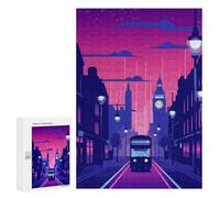 Adult Jigsaw Puzzles300 PCS City Synthwave Retro Adult Puzzles Toy Wall Decor Difficult Challenge Unique Birthday And Xmas Gifts 300 PCS