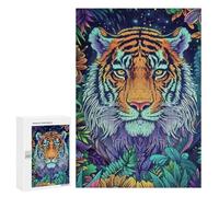 Adult Jigsaw Puzzles300 PCS Colorful Tiger Jungle Adult Puzzles Toy Wall Decor Difficult Challenge Unique Birthday And Xmas Gifts 300 PCS