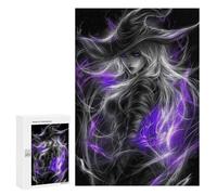 Adult Jigsaw Puzzles300 PCS Dark Witch with Purple Magic Adult Puzzles Toy Wall Decor Difficult Challenge Unique Birthday And Xmas Gifts 300 PCS