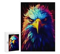 Adult Jigsaw Puzzles300 PCS Eagle Face Colorful Puzzle for Adults Hands-on Game Perfect Decoration Christmas Birthday Gifts 300 PCS