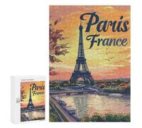 Adult Jigsaw Puzzles300 PCS Eiffel Tower Paris France Adult Puzzles Toy Wall Decor Difficult Challenge Unique Birthday And Xmas Gifts 300 PCS
