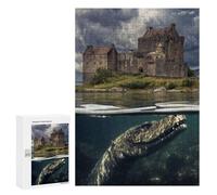 Adult Jigsaw Puzzles300 PCS Eilean Donan Nessie Adult Puzzles Toy Wall Decor Difficult Challenge Unique Birthday And Xmas Gifts 300 PCS